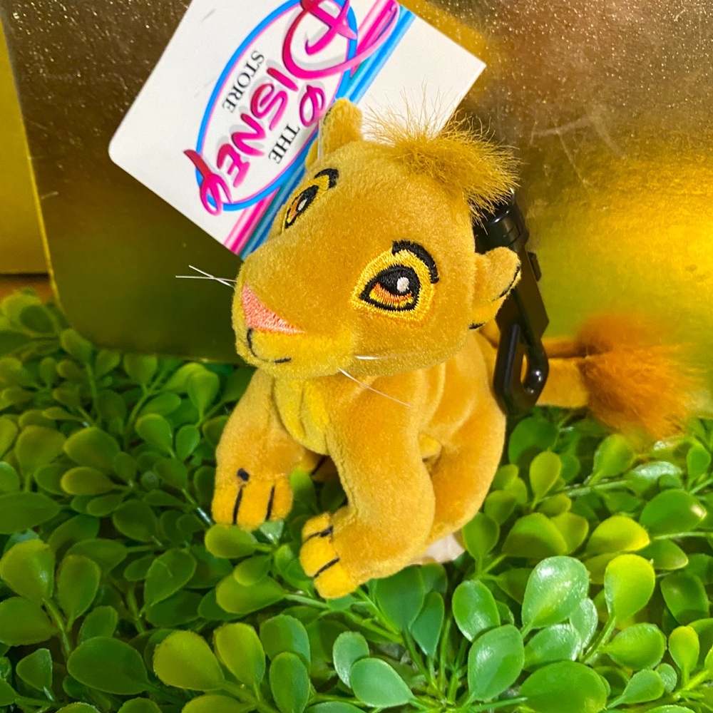 DISNEY STORE EXCLUSIVE VTG 90s NWT THE LION KING SIMBA BEAN BAG PLUSH KEYCHAIN - Picture 4 of 9